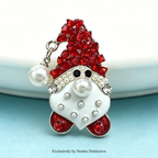 PENDRA Cute Crystal Santa Claus Brooch