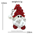 PENDRA Cute Crystal Santa Claus Brooch