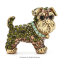 PENDRA Schnauzer Rhinestone Dog Brooch