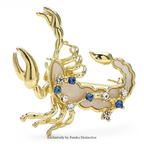PENDRA Scorpio Blue Rhinestone Zodiac Brooch
