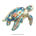 PENDRA Sea Turtle Rhinestone Brooch
