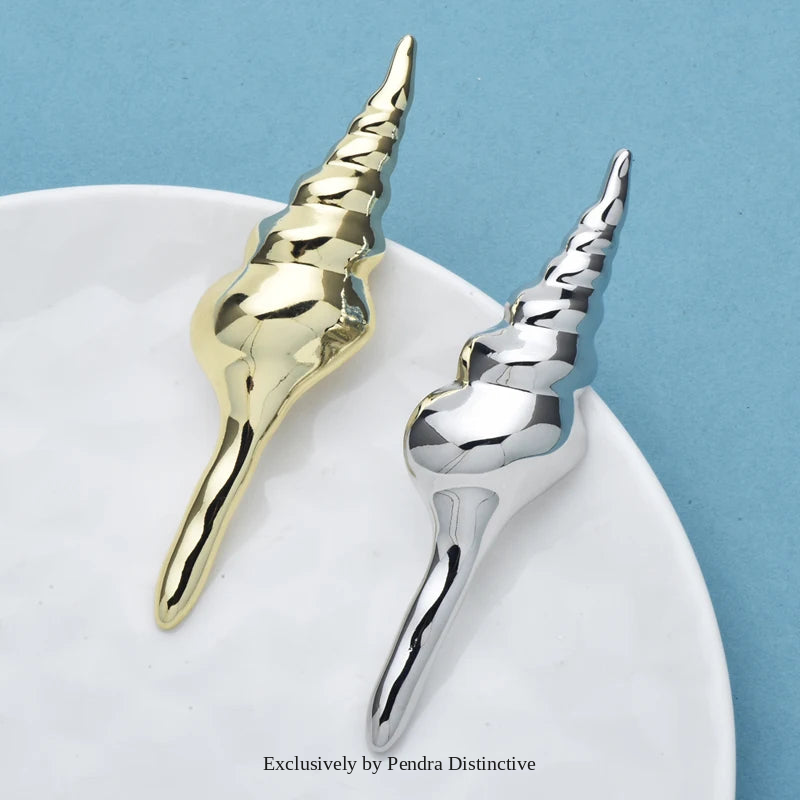 PENDRA Seashell Conch Stainless Steel Brooch