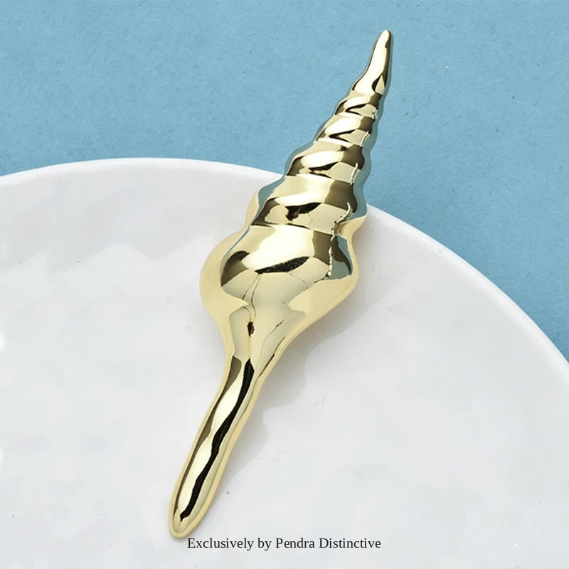 PENDRA Seashell Conch Stainless Steel Brooch