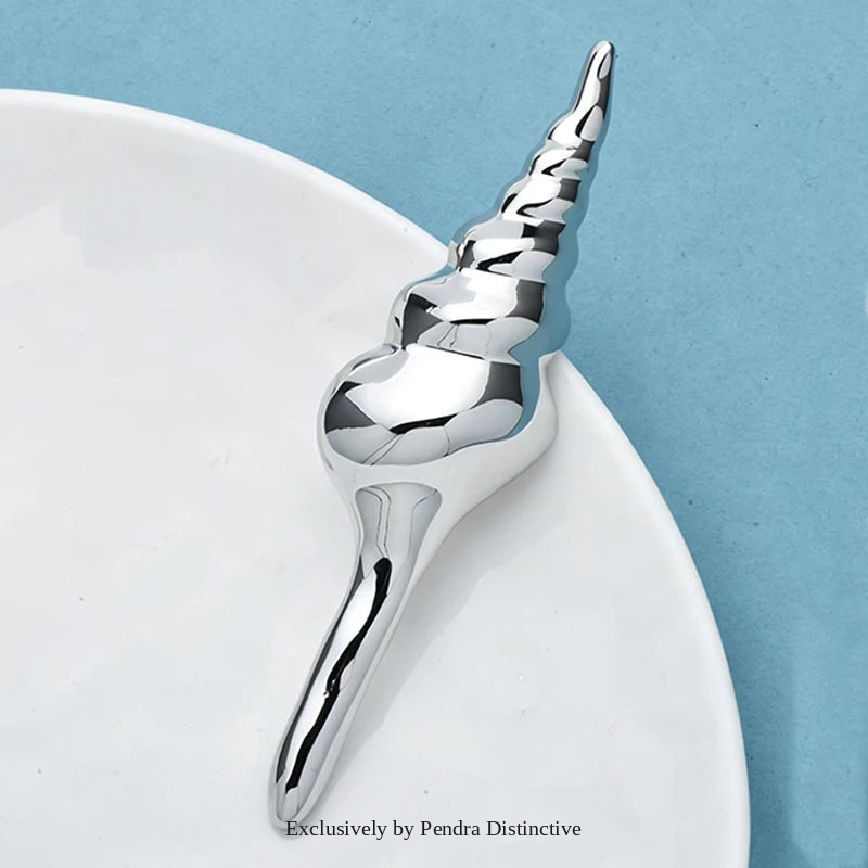 PENDRA Seashell Conch Stainless Steel Brooch