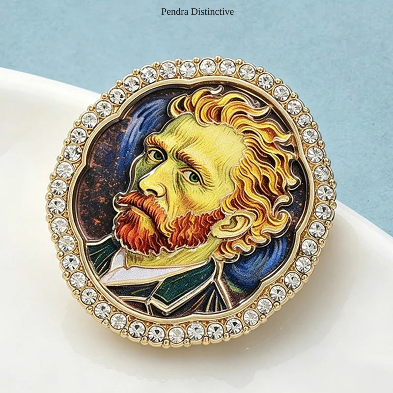PENDRA Self-Portrait Painting Brooch