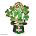 PENDRA Shamrocka Opal Shamrock Leaf Brooch