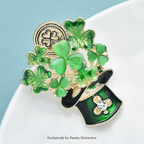 PENDRA Shamrocka Opal Shamrock Leaf Brooch