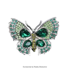 PENDRA Shimmering Butterfly Rhinestone Brooch