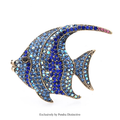 PENDRA Silverfin Rhinestone Fish Brooch