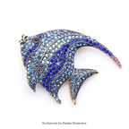PENDRA Silverfin Rhinestone Fish Brooch