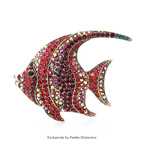 PENDRA Silverfin Rhinestone Fish Brooch