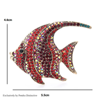 PENDRA Silverfin Rhinestone Fish Brooch