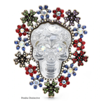 PENDRA Big Heavy Enamel Flower Wrench Jewelry Badge Brooch