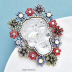 PENDRA Big Heavy Enamel Flower Wrench Jewelry Badge Brooch