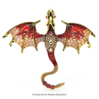 PENDRA Skyfire Rhinestone Dragon Brooch