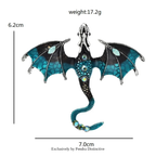 PENDRA Skyfire Rhinestone Dragon Brooch
