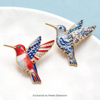 PENDRA Skywing Hummingbird Rhinestone Bird Brooch