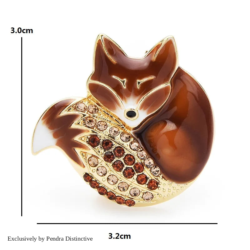 PENDRA Sleeping Fox Brooch