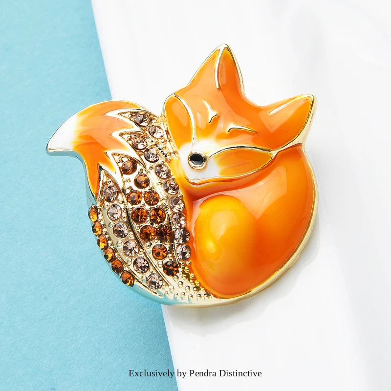 PENDRA Sleeping Fox Brooch