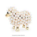 PENDRA Small Pearl Sheep Brooch