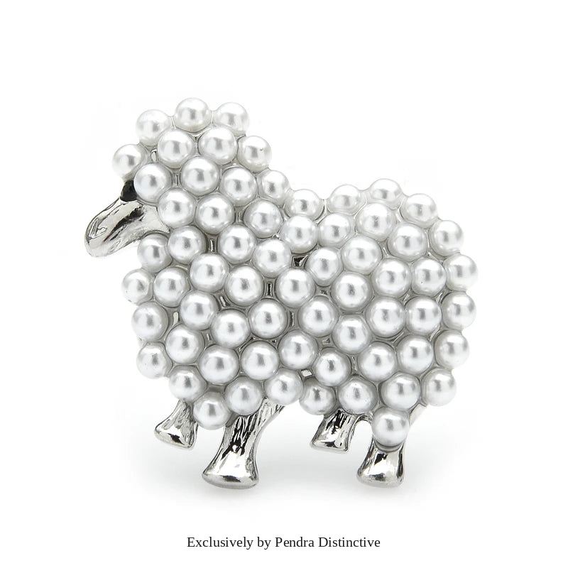 PENDRA Small Pearl Sheep Brooch