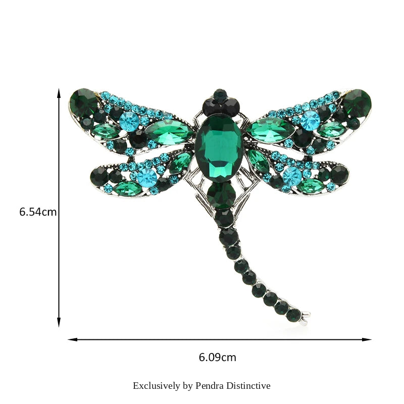 PENDRA Smaller Size Crystal Dragonfly Brooch