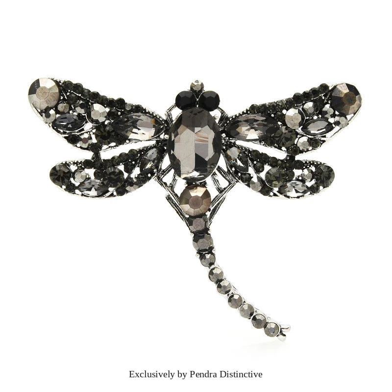 PENDRA Smaller Size Crystal Dragonfly Brooch