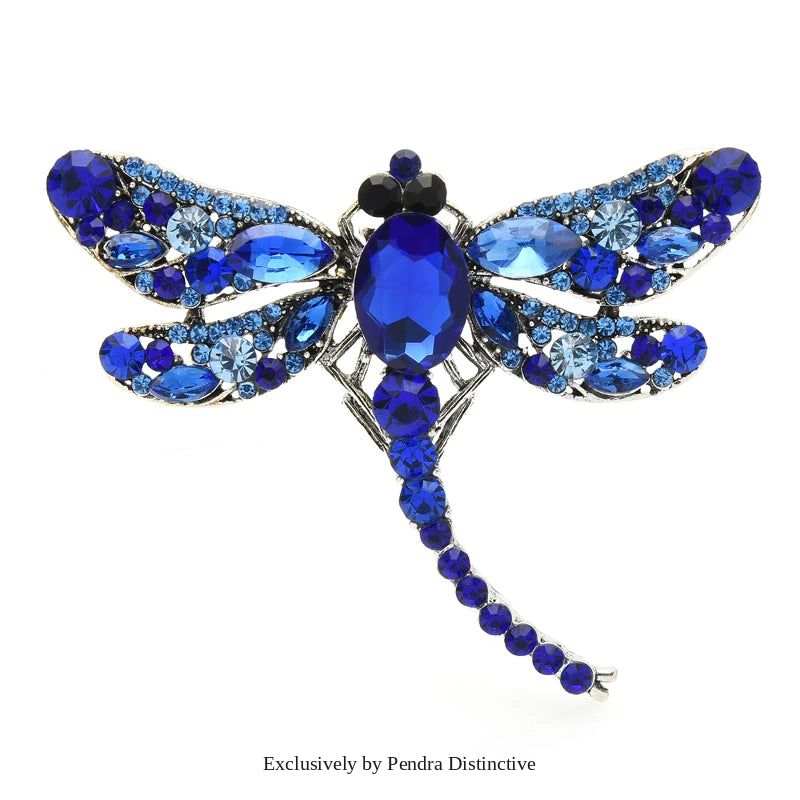 PENDRA Smaller Size Crystal Dragonfly Brooch