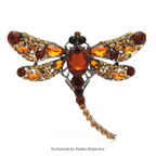 PENDRA Smaller Size Crystal Dragonfly Brooch