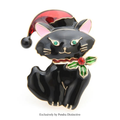 PENDRA Snowcat White Black Enamel Cat Brooch