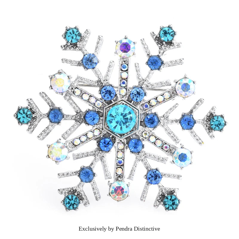 PENDRA Snowelle Blue Snowflake Brooch