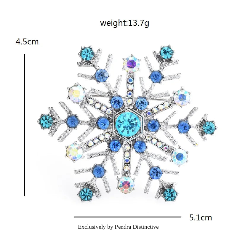 PENDRA Snowelle Blue Snowflake Brooch
