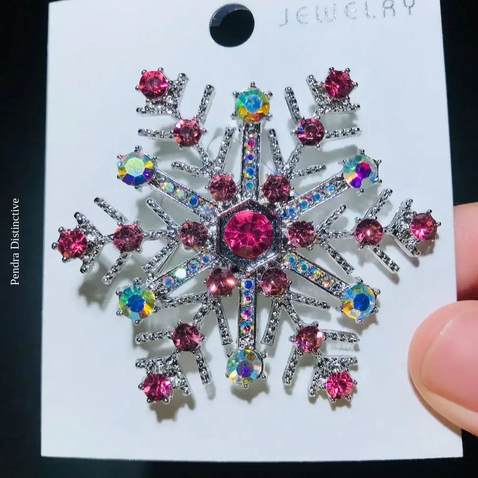 PENDRA Snowelle Blue Snowflake Brooch