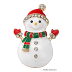 PENDRA Cute Enamel Snowman Brooch