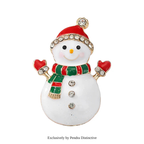 PENDRA Cute Enamel Snowman Brooch