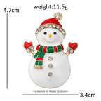 PENDRA Cute Enamel Snowman Brooch