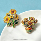 PENDRA Solara 2-Design Sunflower Brooch