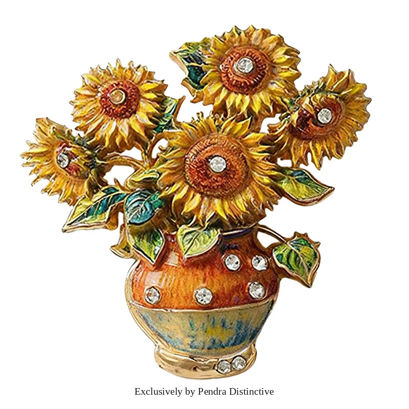 PENDRA Solara 2-Design Sunflower Brooch