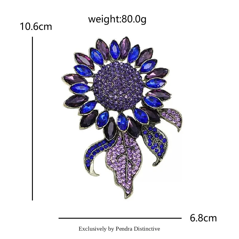 PENDRA Solara Big Blue Sunflower Brooch