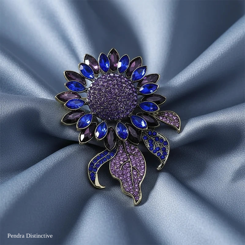 PENDRA Solara Big Blue Sunflower Brooch