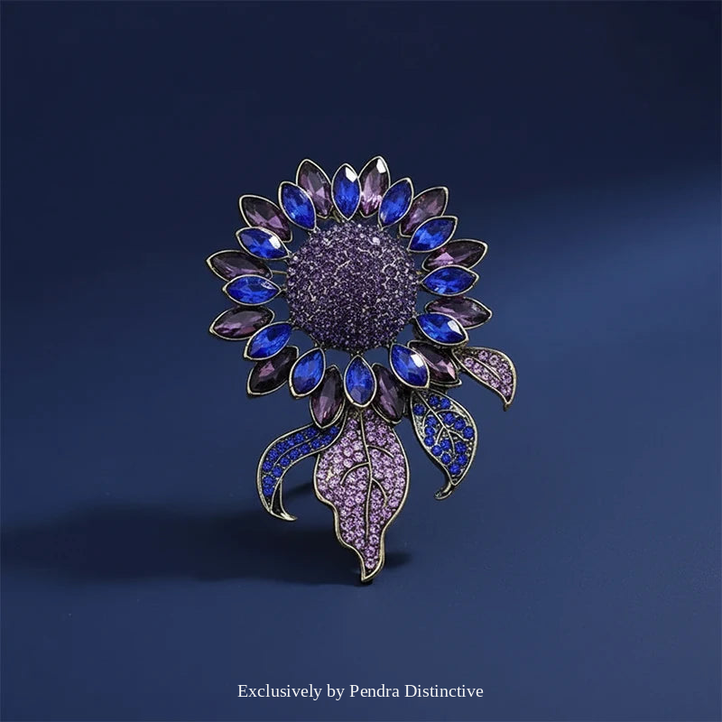 PENDRA Solara Big Blue Sunflower Brooch