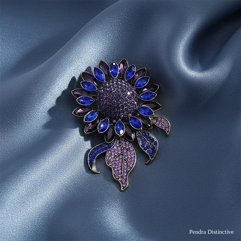 PENDRA Solara Big Blue Sunflower Brooch