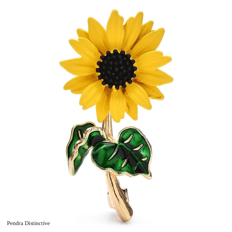 PENDRA Solara Cute Sunflower Brooch