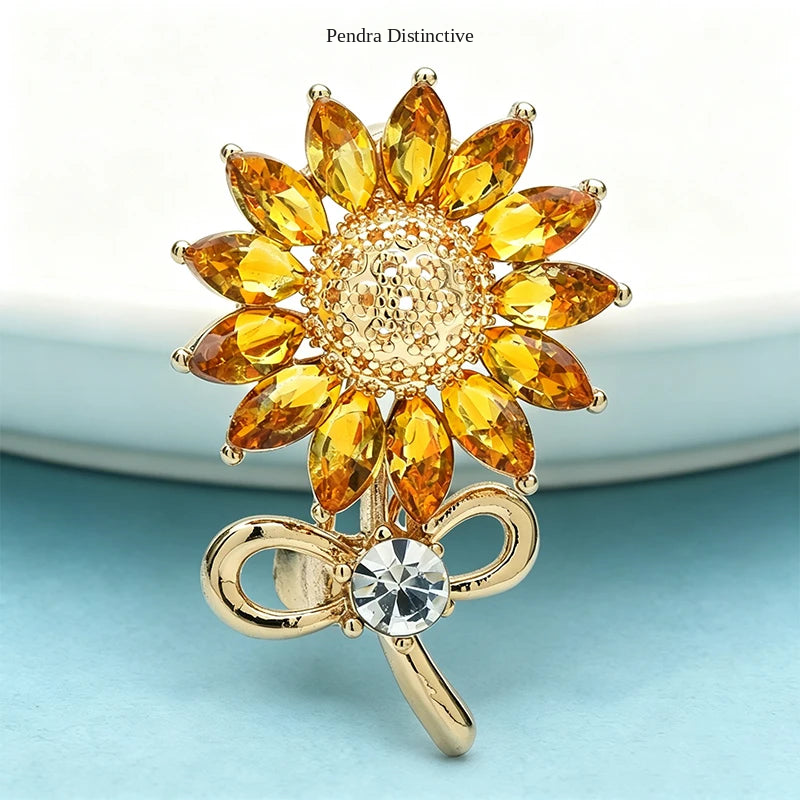 PENDRA Solara Lovely Sunflower Brooch