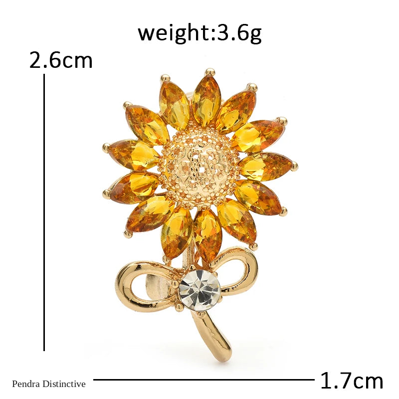 PENDRA Solara Lovely Sunflower Brooch