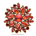 PENDRA Solara Luxury Crystal Sunflower Brooch
