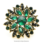 PENDRA Solara Luxury Crystal Sunflower Brooch