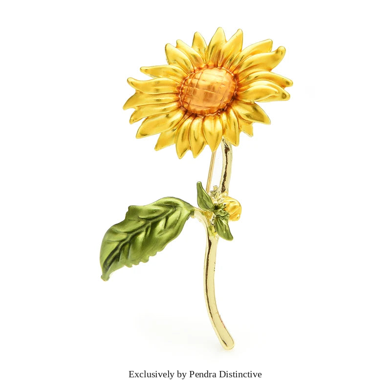 PENDRA Solara New Enamel Sunflower Brooch