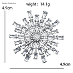 PENDRA Solara Rhinestone Round Sun Brooch