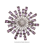 PENDRA Solara Rhinestone Round Sun Brooch